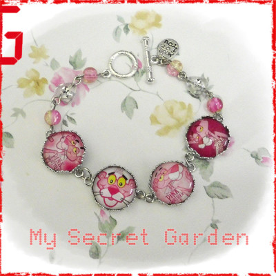 Pink Panther Cabochon Bracelet  Pink Panther Cabochon Bracelet